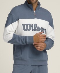 Wilson M Parkside Half-Zip Erkek Sweatshirt - Slate Blue M WM00359511BUQM - Thumbnail