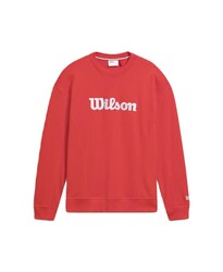Wilson Erkek M Teams Script Crewneck İnfrared Sweatshirt RED L WM00470511RDBL - Thumbnail