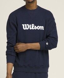 Wilson Erkek M Teams Script Crewneck Classic Sweatshirt NAVY L WM00470511DBCL - Thumbnail