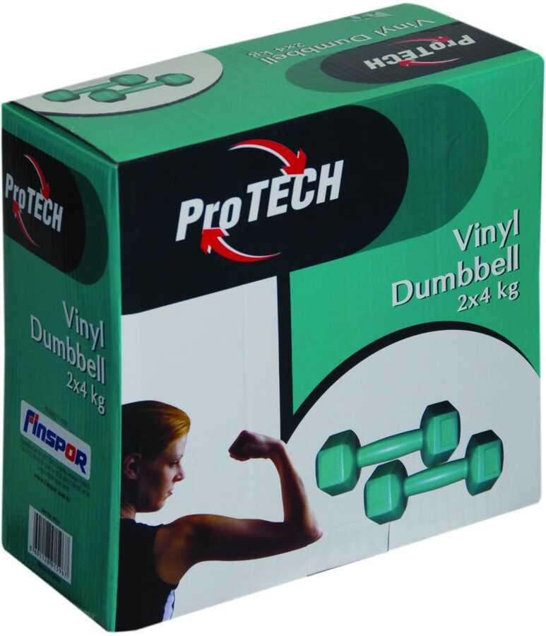 Protech 4 Kg Yeşil Vinyl Çiftli Dambıl
