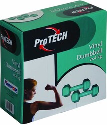 Protech 4 Kg Yeşil Vinyl Çiftli Dambıl - Thumbnail