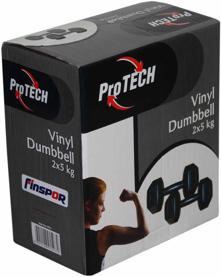 Protech 5 Kg Çiftli Siyah Vinyl Dambıl