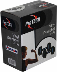 Protech 5 Kg Çiftli Siyah Vinyl Dambıl - Thumbnail