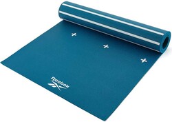 Reebok Çift Taraflı Yoga & Pilates Minderi 4Mm - Stripes - Green Rayg-11030Gn - Thumbnail