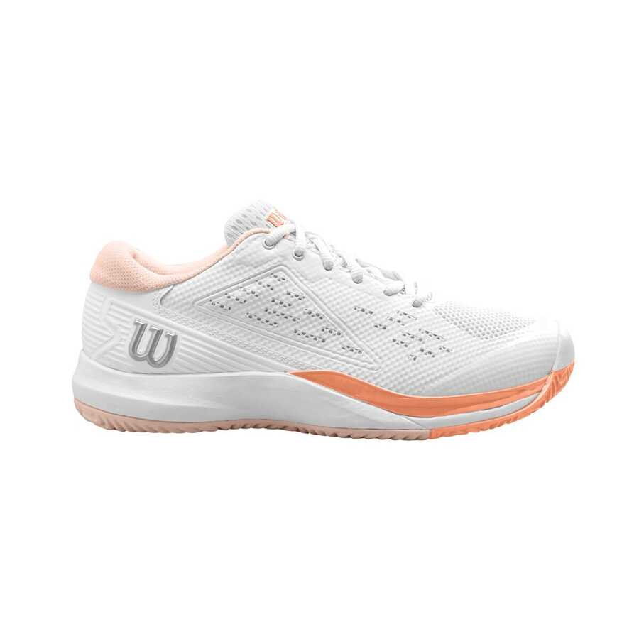 Wilson Tenis Ayakkabısı Kadın Rush pro ace white/Cantaloupe/Scallop 4.5 Wrs329550E045