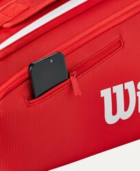 Wilson Tenis Çantası Super Tour Wilson Red 9PK 2025 Red WR8036701001 - Thumbnail