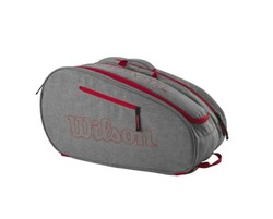 Wilson Padel Çantası Team Padel Bag Grey/Bright Red WR8903704001 - Thumbnail