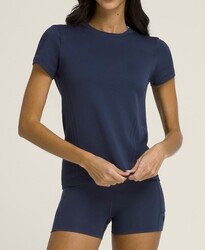 Wilson Kadın W Pro Seamless Tee Tişört Classic Navy S WW00593511DBCS - Thumbnail