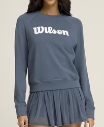 Wilson W Sideline Crew Kadın Sweatshirt - Slate Blue M WW00136511BUQM - Thumbnail